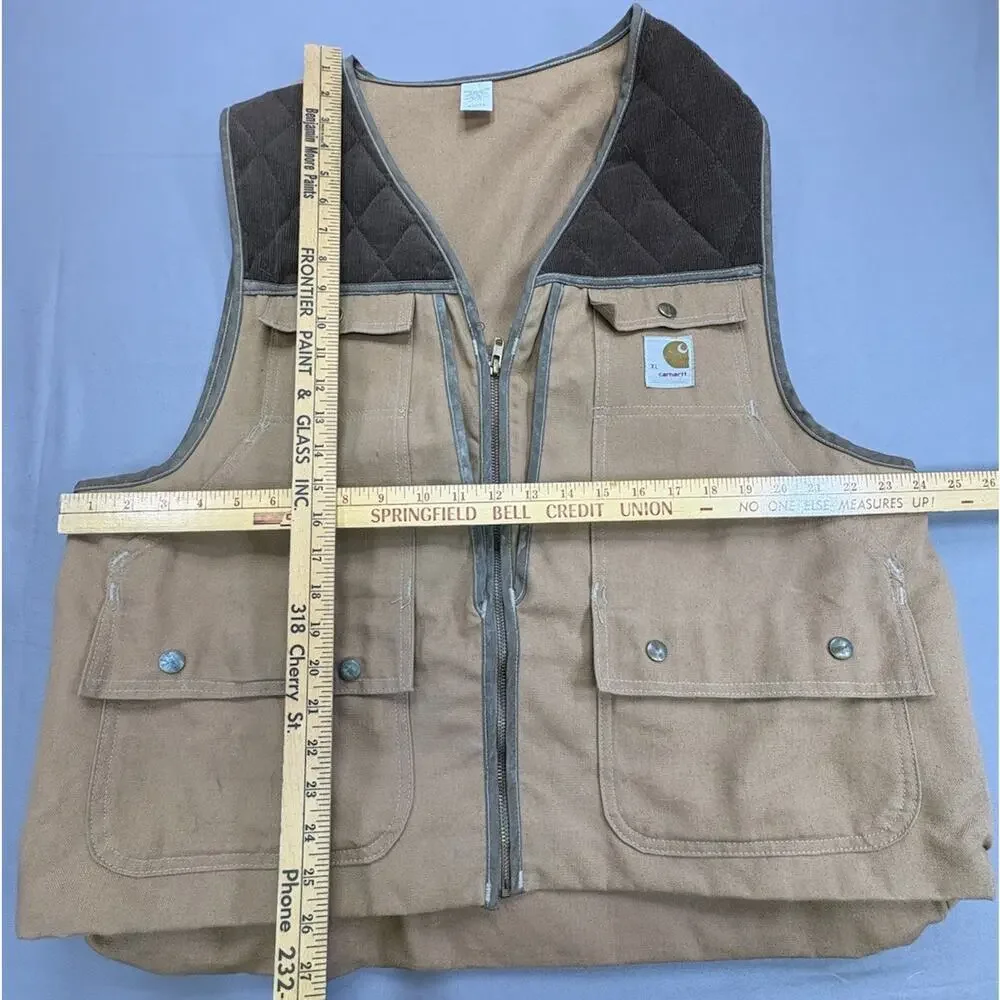 Carhartt VU036 Men's XL Bird Hunting Shooting Zip Up Canvas Duck Vest